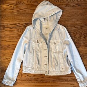Blank NYC Light Blue Jean Jacket with Hood